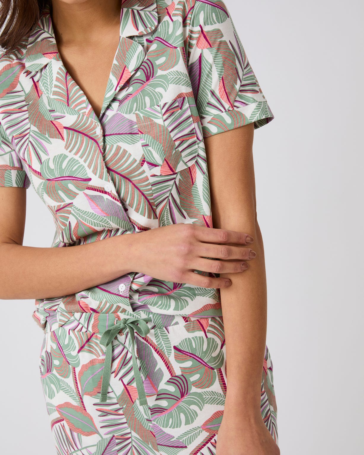 Chemise de pyjama en pur coton peigné