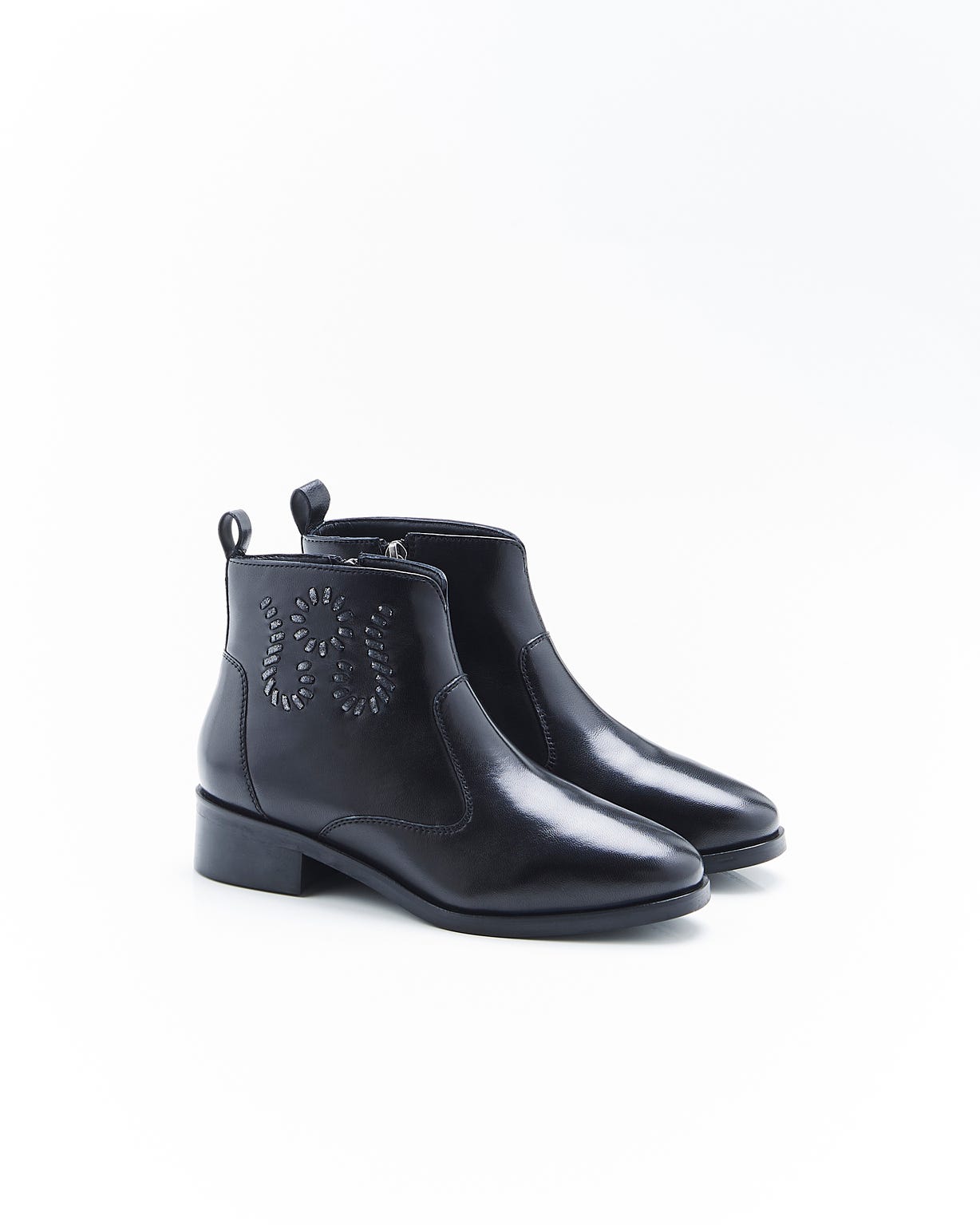 Bottines dessus cuir mouton