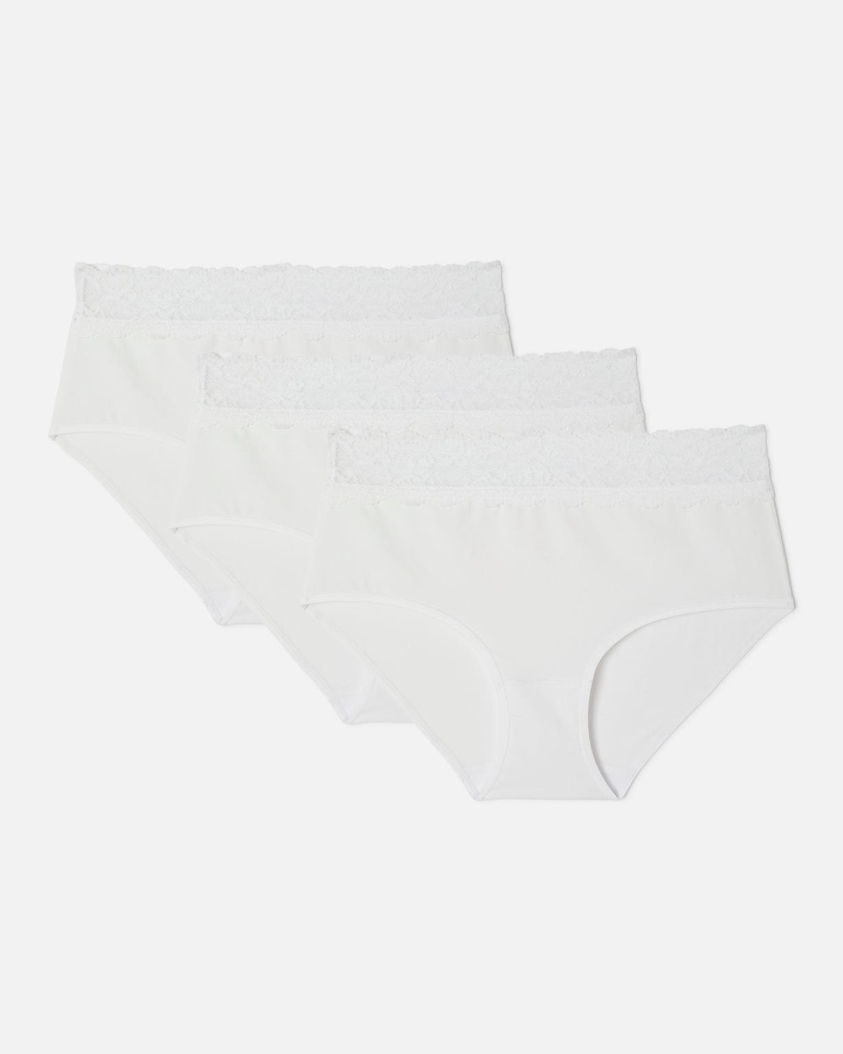 Lot de 3 culottes midi ceinture dentelle