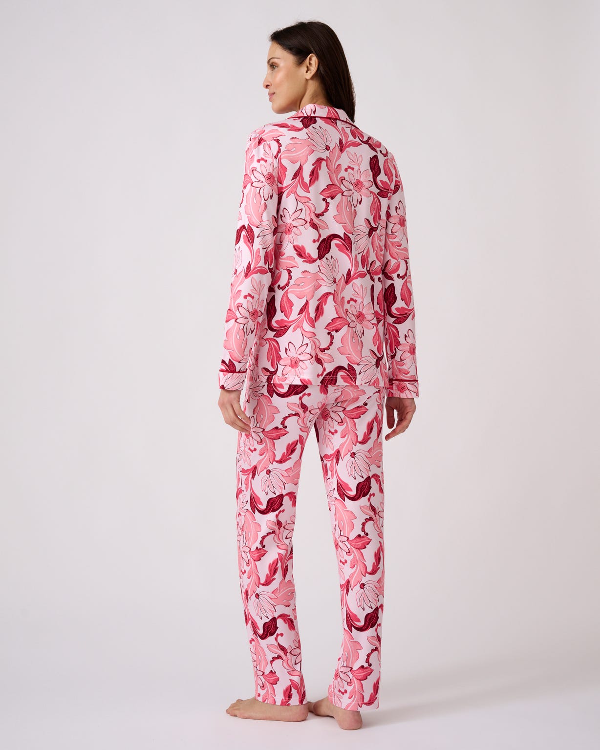 Pyjama boutonné tissu satiné