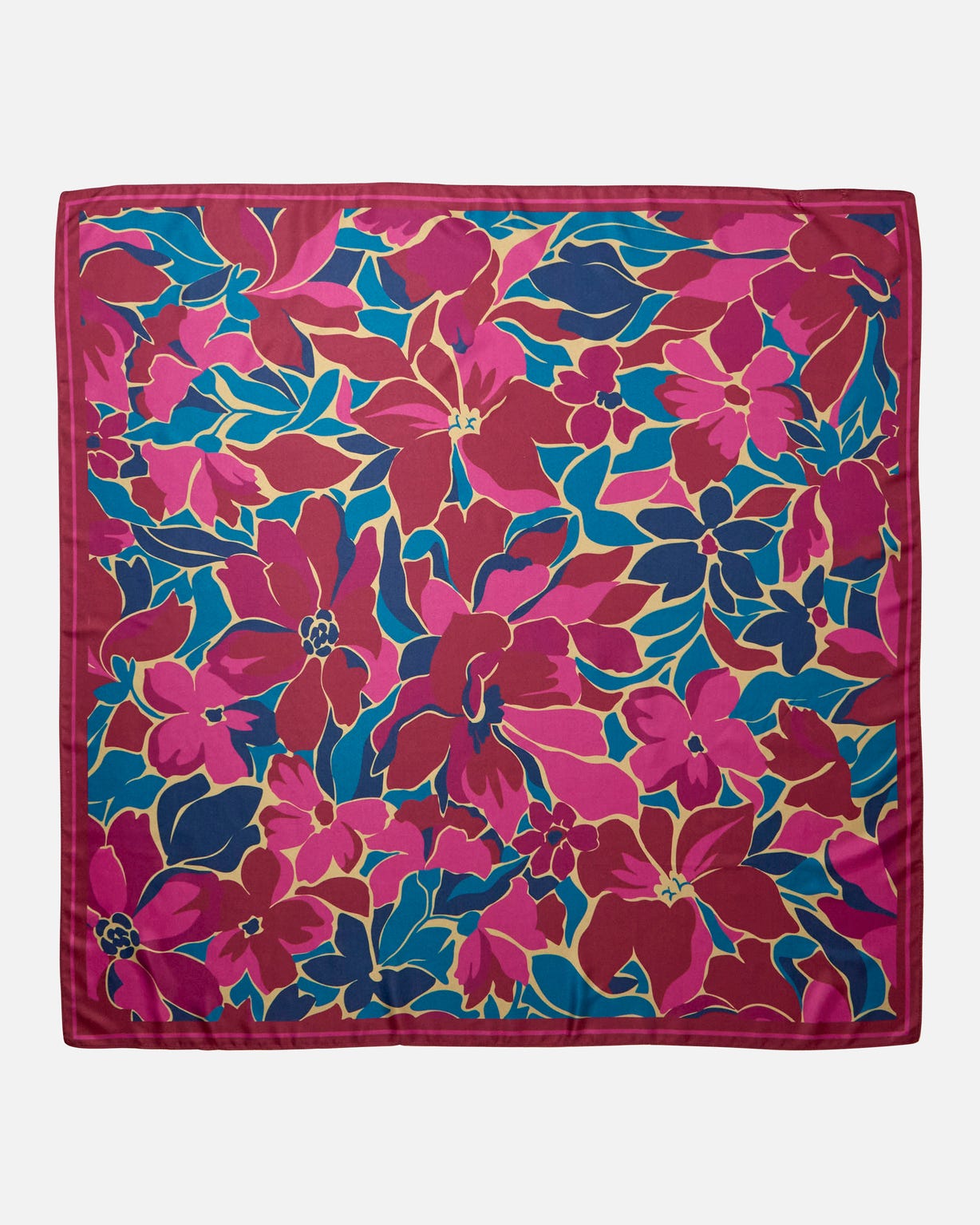 Foulard satiné imprimé fleuri