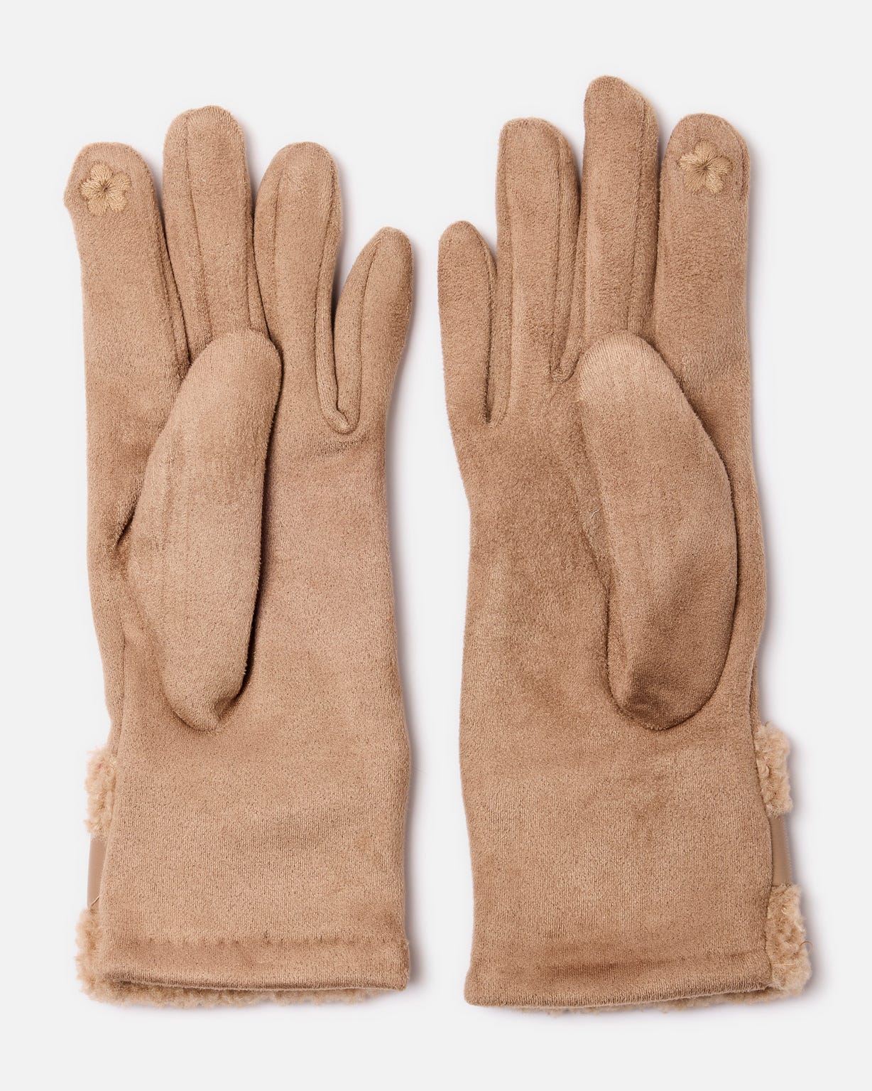 Gants suédine détail moutonné