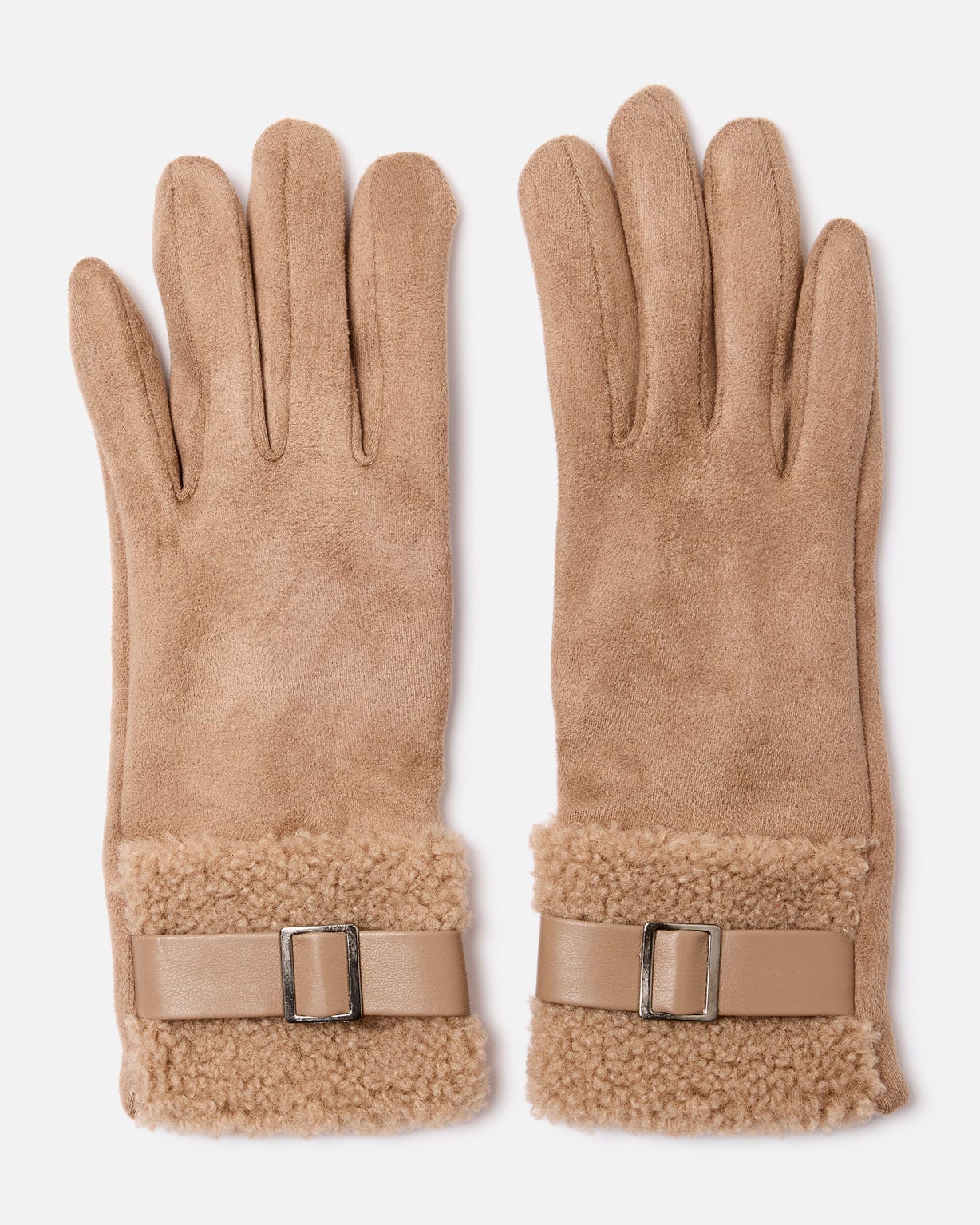 Gants suédine détail moutonné