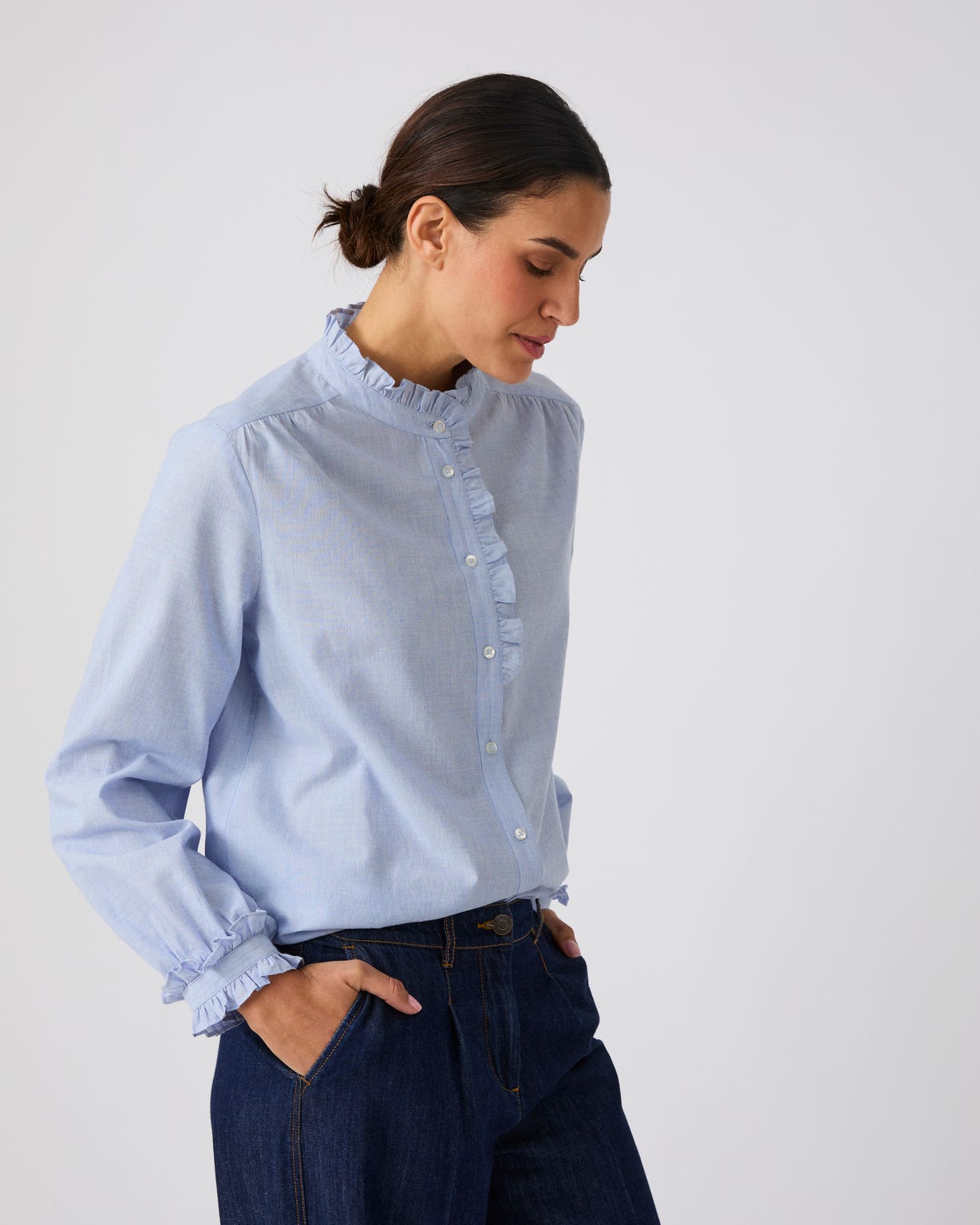 Chemisier chambray volanté
