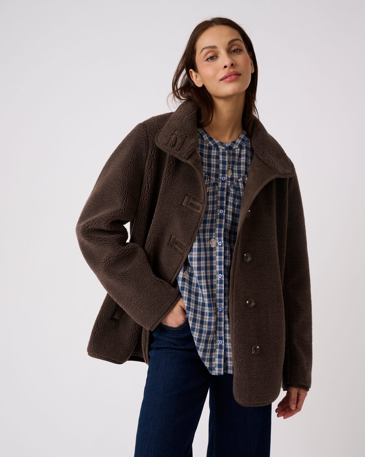 Veste imitation peau lainée