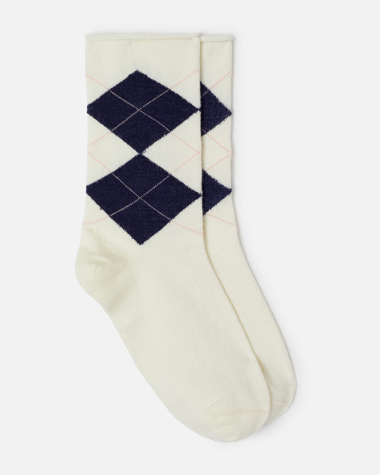 Lot de 2 paires de chaussettes losanges soie et Thermolactyl