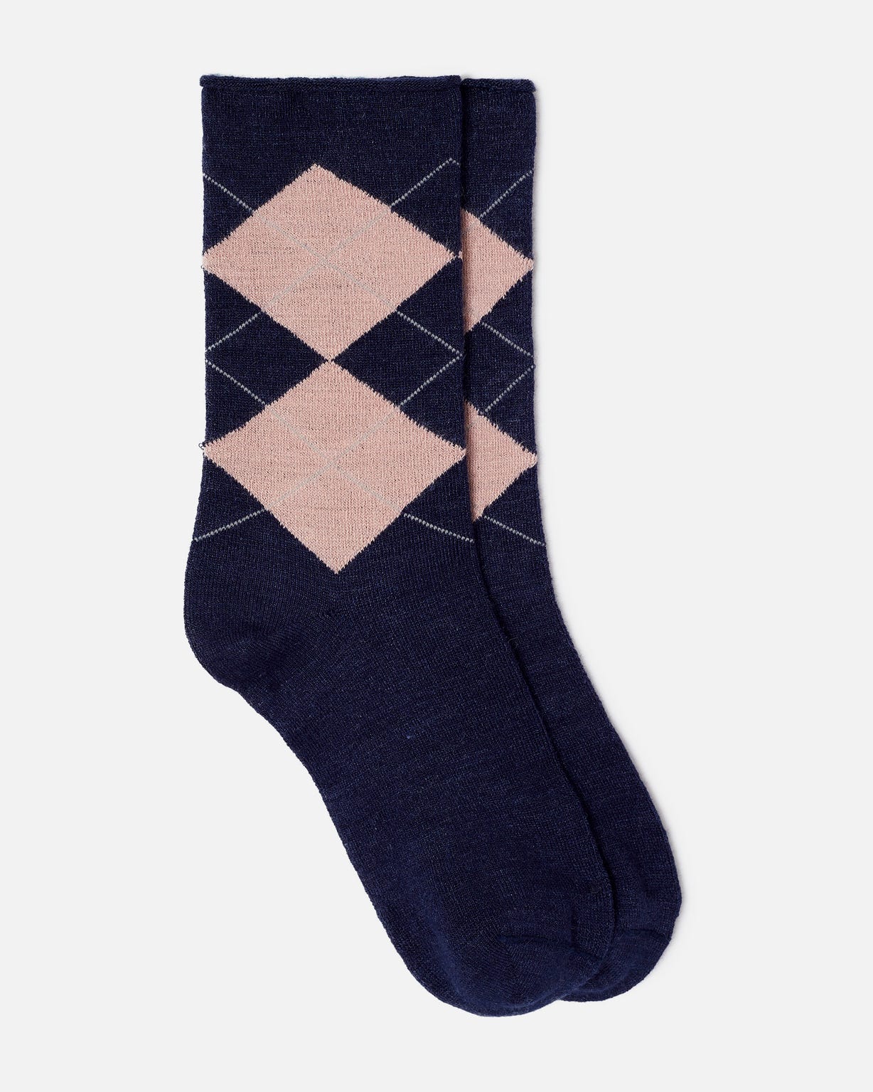 Lot de 2 paires de chaussettes losanges soie et Thermolactyl