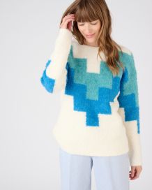 Pull sales graphique femme