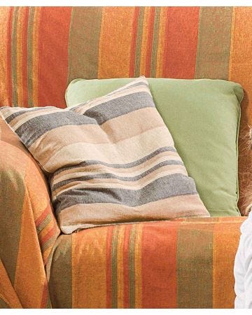 Lot de 2 housses de coussin unies et rayées