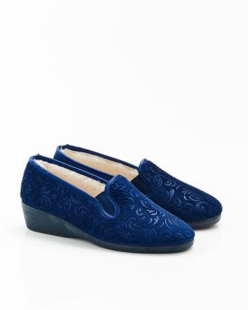 Pantoufles velours, motif cachemire Thermolactyl