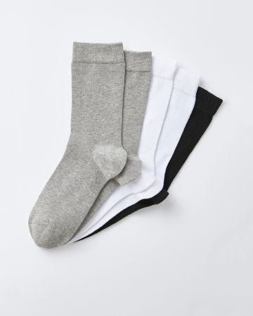 Lot de 5 paires de chaussettes, maille jersey