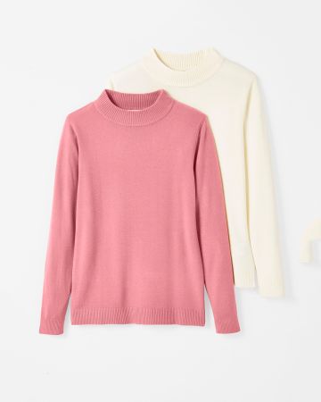 Lot de 2 pulls toucher doux col montant