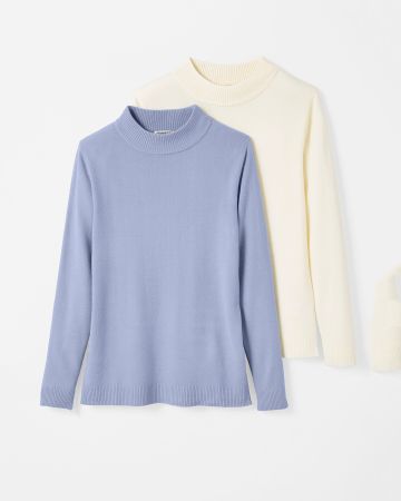 Lot de 2 pulls toucher doux col montant