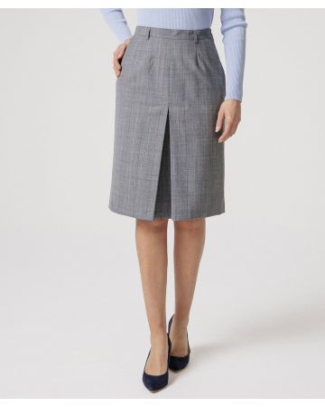 Jupe pli creux, lainage aspect flanelle