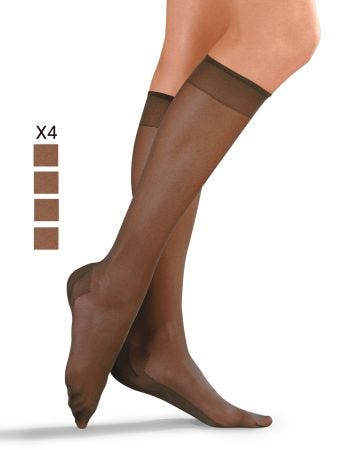 Lot de 4 paires de mi-bas voile 20D