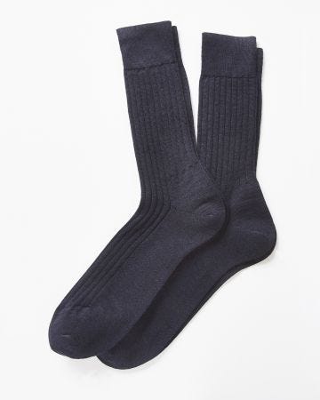 Lot de 2 paires de chaussettes côte Derby 80% laine Mérinos.
