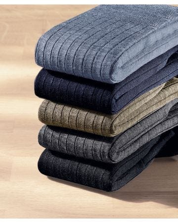 Lot de 2 paires de mi-bas mélange laine Mérinos côte Derby