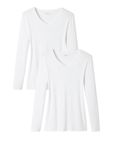 Lot de 2 tee-shirts Essential col V, manches longues