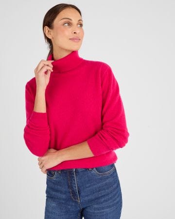 Pull col roulé en pur cachemire