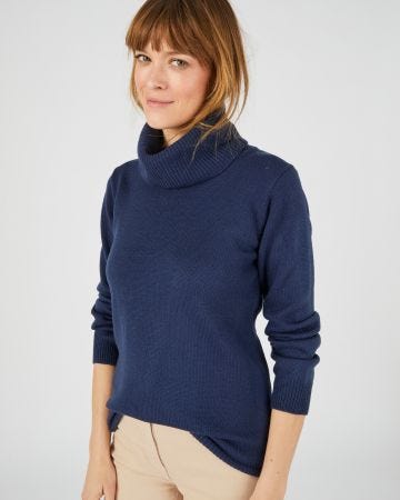 Pull col boule manches longues