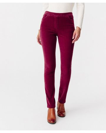Pantalon velours à ceinture élastiquée