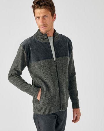Gilet fantaisie suédine 30% laine