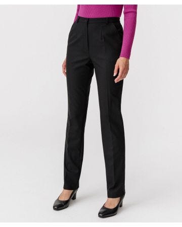 Pantalon droit, lainage aspect flanelle, 2 statures