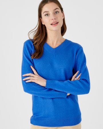 Pull col "V" maille jersey