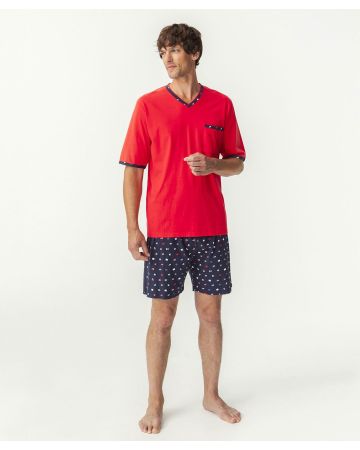 Pyjashort col V en maille jersey