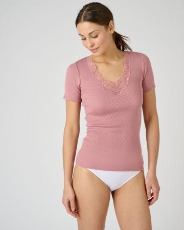 T-shirt manches courtes, maille ajourée Thermolactyl