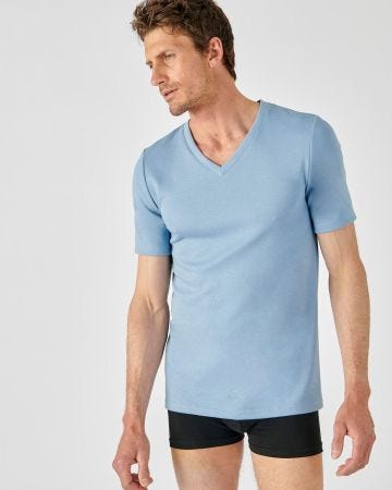 T-shirt double face col V Thermolactyl
