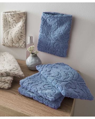 Lot de 4 gants de toilette jacquard ciselé