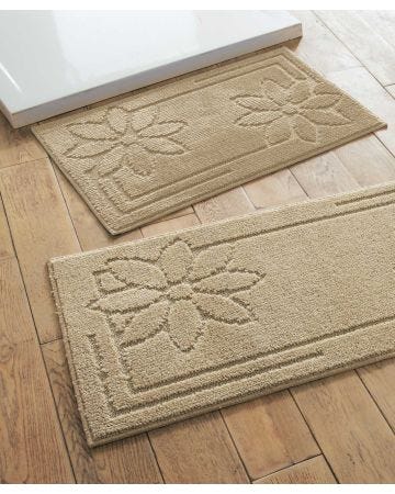 Tapis de bain jacquard marguerites