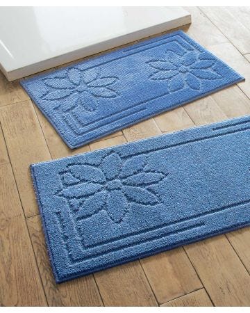 Tapis de bain jacquard marguerites