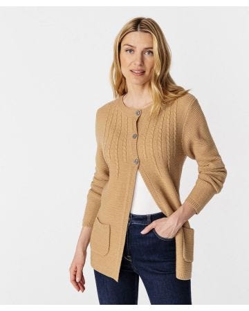 Cardigan maille fantaisie manches longues