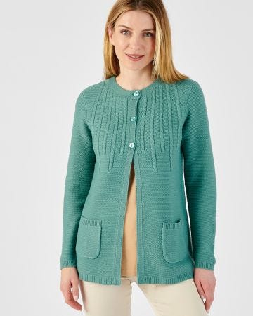 Cardigan maille fantaisie manches longues