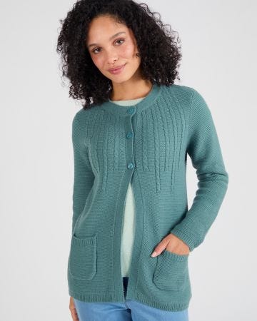 Cardigan maille fantaisie manches longues