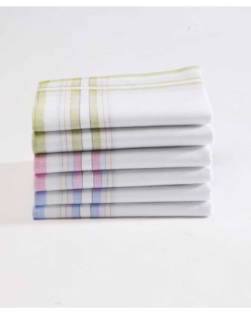 Lot de 12 mouchoirs pur coton carreaux