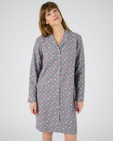 Liquette flanelle coton imprimée manches longues
