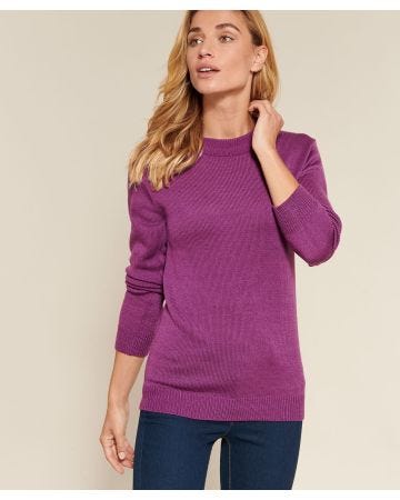 Pull col rond maille jersey