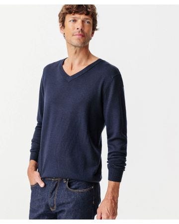 Pull col V laine et Thermolactyl