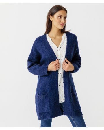 Gilet long mélange mohair