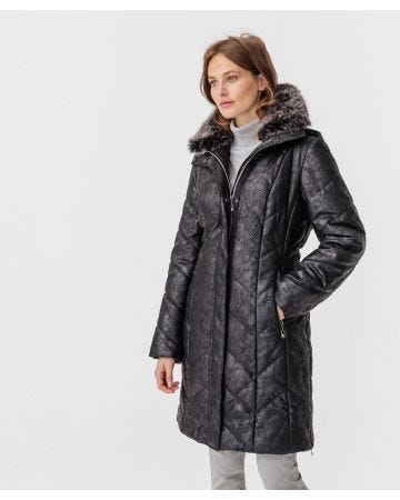 Parka longue motif animalier