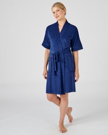 Robe de chambre forme kimono, maille bouclette