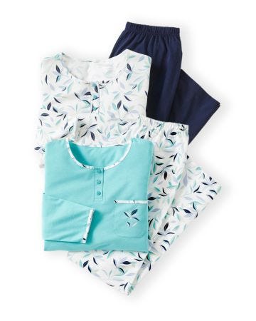 Lot de 2 pyjamas maille jersey pur coton peigné