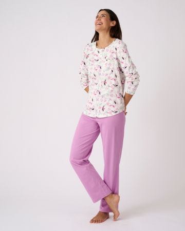 Lot de 2 pyjamas maille jersey pur coton peigné