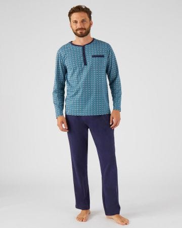 Pyjama maille jersey pur coton peigné, manches longues
