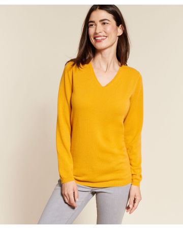 Pull col V en pur cachemire
