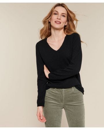 Pull col V en pur cachemire