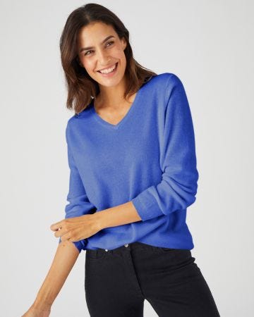 Pull col V en pur cachemire